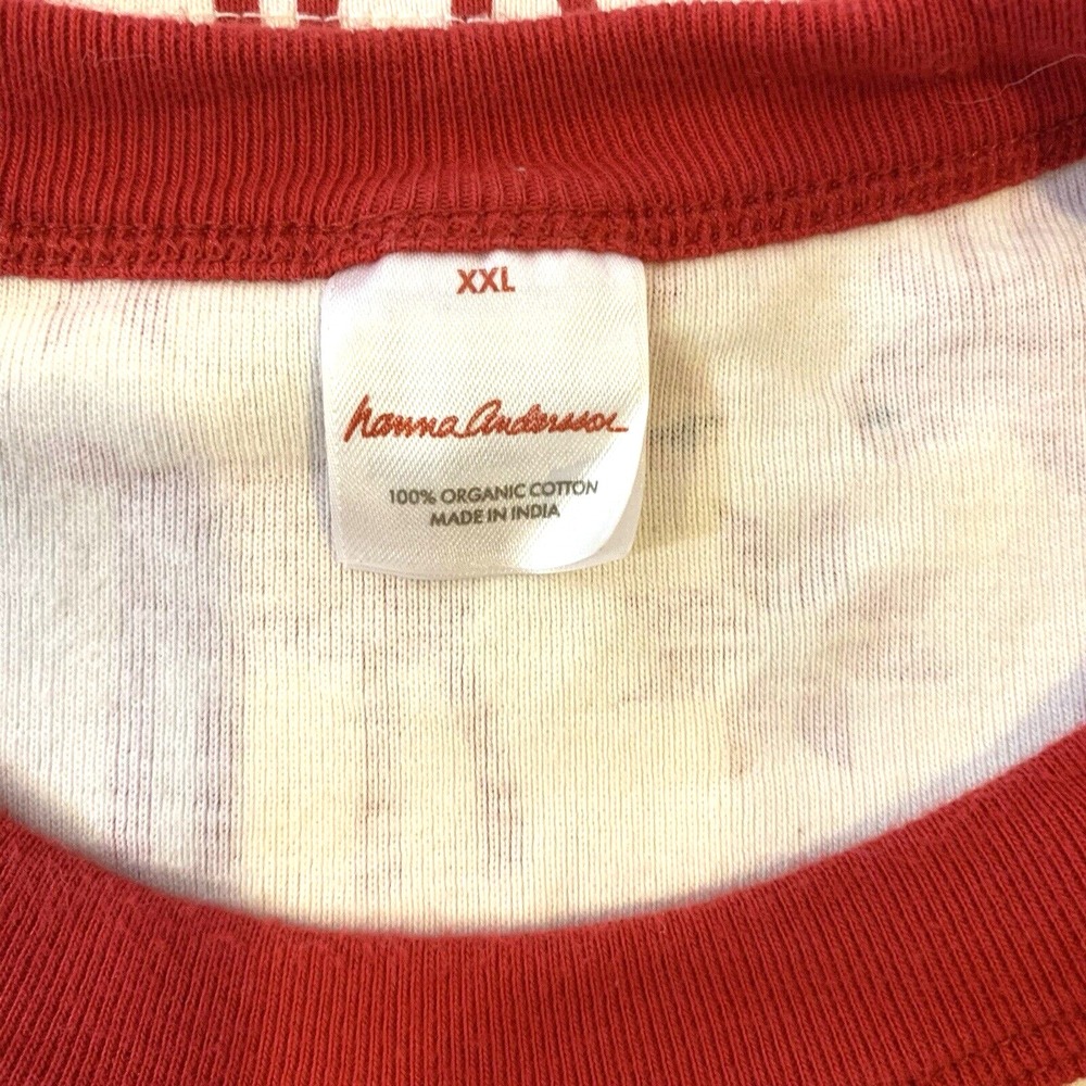 Hanna Andersson Pajama Top Womens XXL Reindeer Christmas PJ Holiday Red White - Picture 7 of 9